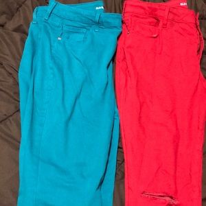 TWO pairs of old navy rockstar jeans!
